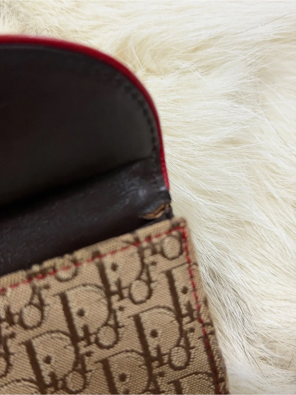 Christian Dior Y2K Vintage Trotter Monogram Rasta Color Canvas Saddle Wallet